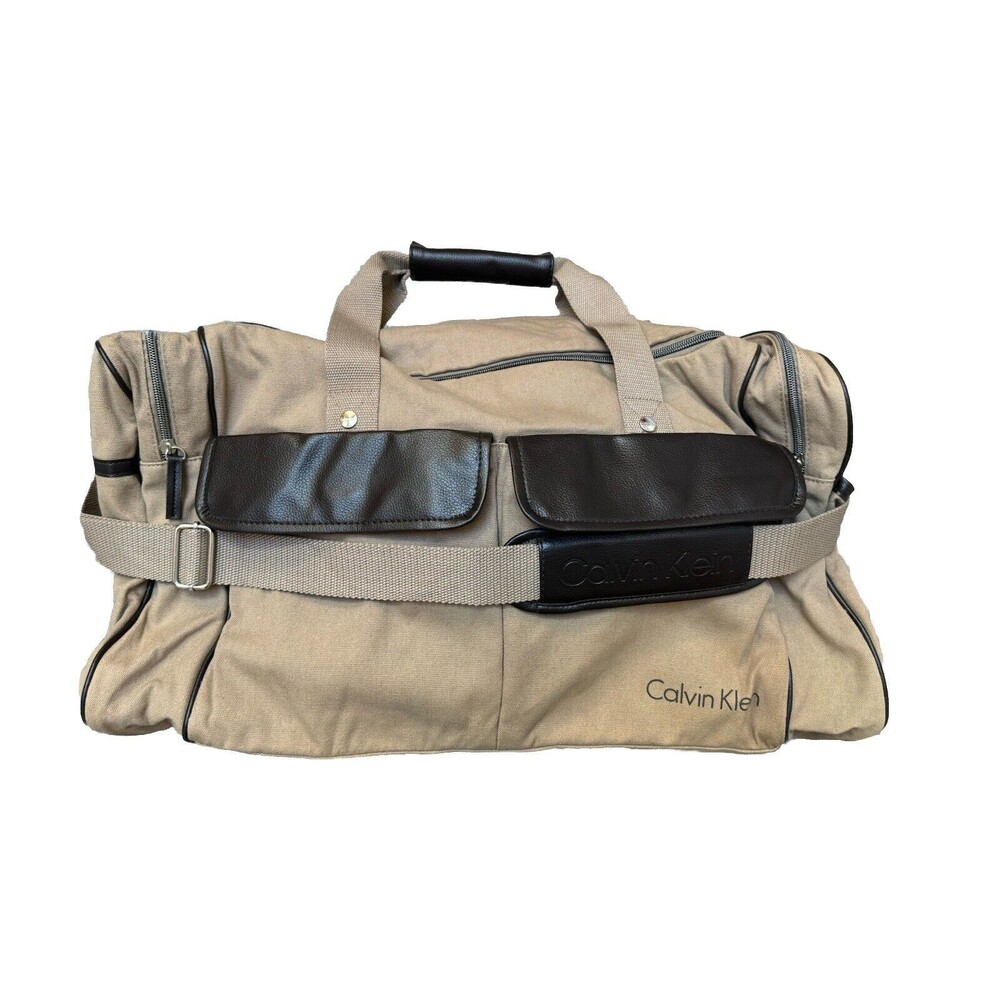 Calvin Klein Extra Large Duffle Bag Vintage Canvas Original Weekend Travel Bag - Picture 1 of 16